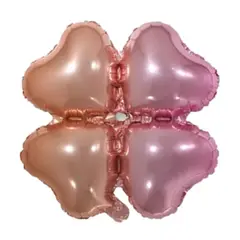 GENERICO - Globo Metálico Trébol De Cuatro Hojas Rosa 45cm