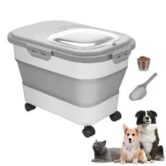 KINDA NICE - Contenedor Hermétic Antihumedad Para Alimento De Mascota 20l Liso Gris