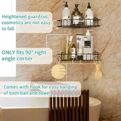 GENERICO - Set 2 Organizador De Ducha Repisa Baño Adhesivo Inoxidable