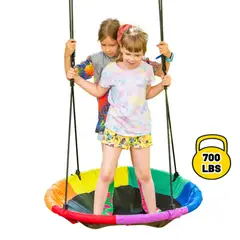KINDA NICE - Columpios Mecedor Exterior Ovalado Multicolor 100 Cm Negro