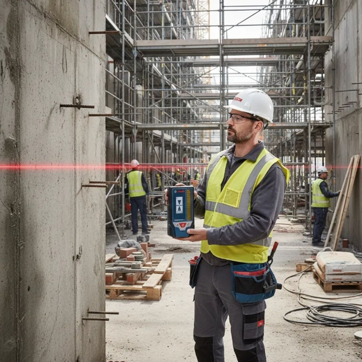 BOSCH - Receptor Para Nivel Láser Rojo Y Verde, BOSCH LR7 - Alcance 50 METROS