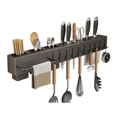 KINDA NICE - Estante Cocina Sin Taladro Organizador Pared Colgante 60cm Negro