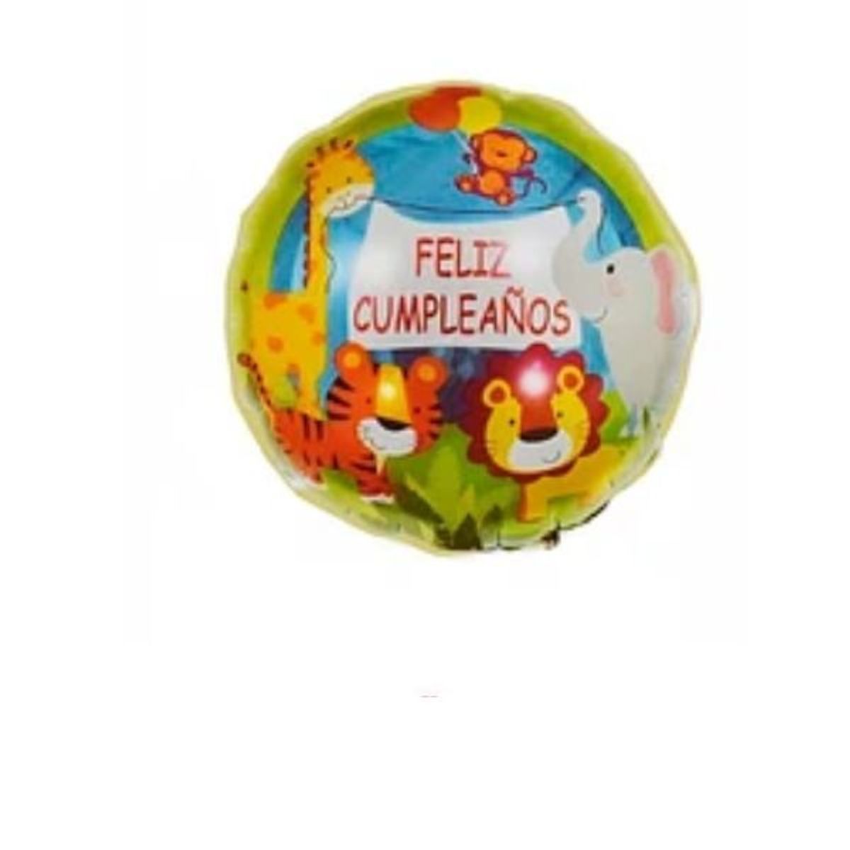 GENERICO - Globo redondo feliz cumpleaños animales 45cm