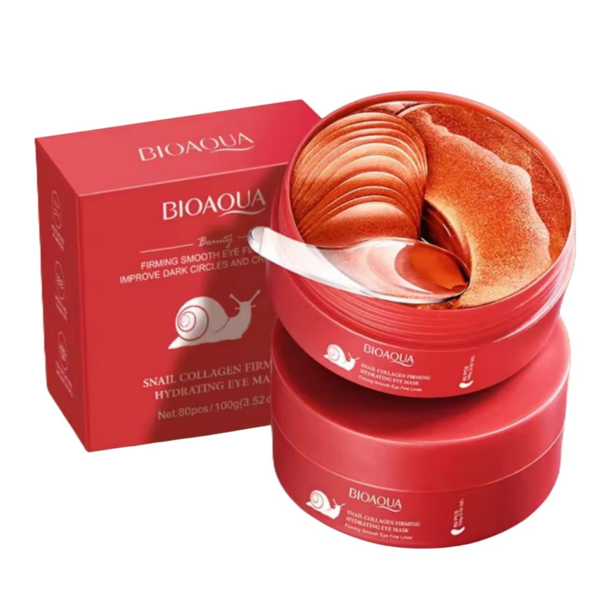 GENERICO - 80 Parches Hidrogel Contorno Ojos Baba De Caracol Antiedad