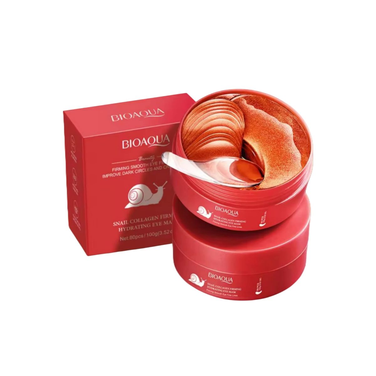 GENERICO - 80 Parches Hidrogel Contorno Ojos Baba De Caracol Antiedad