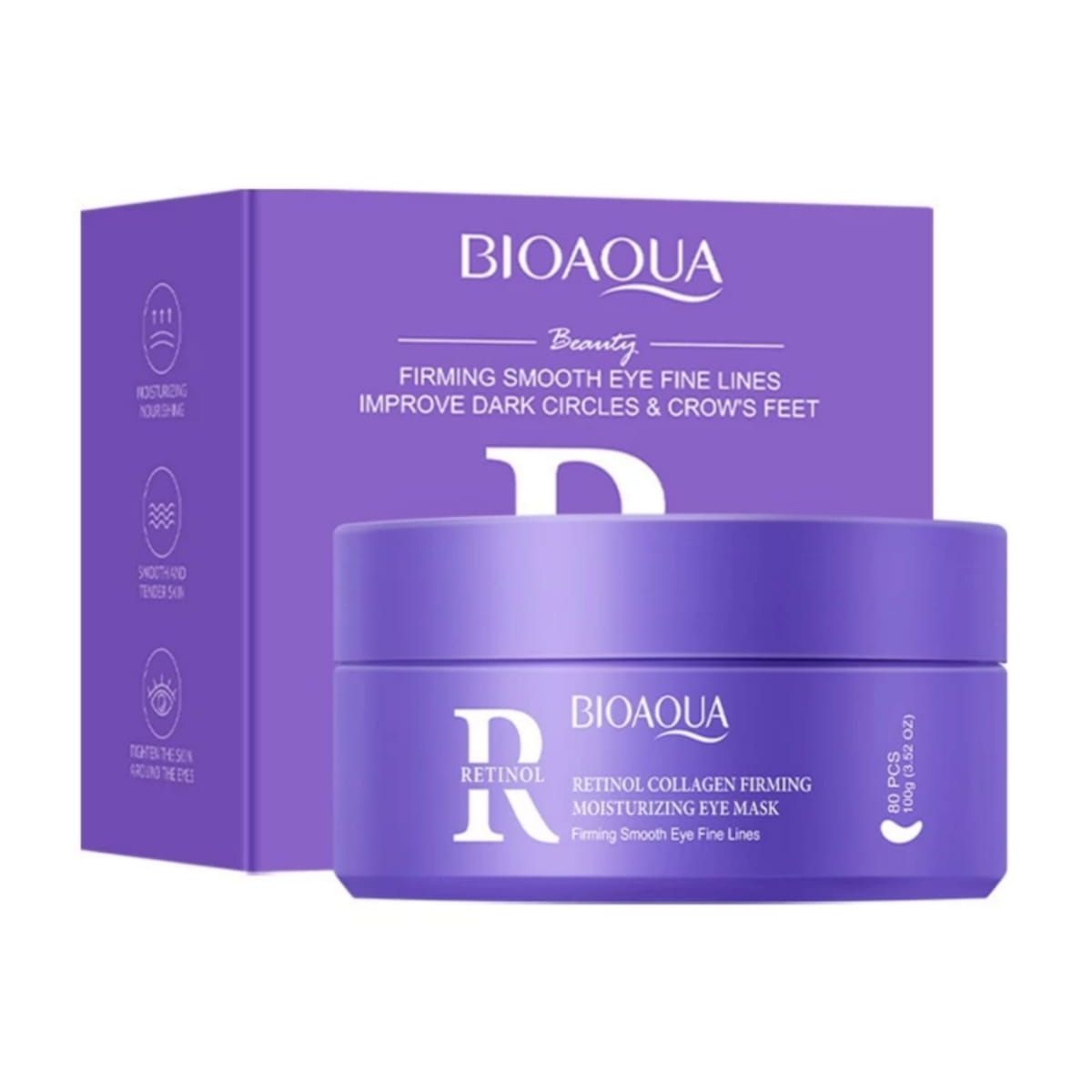 GENERICO - 80 Parches Hidrogel Contorno Ojos Retinol y Colageno Antiedad