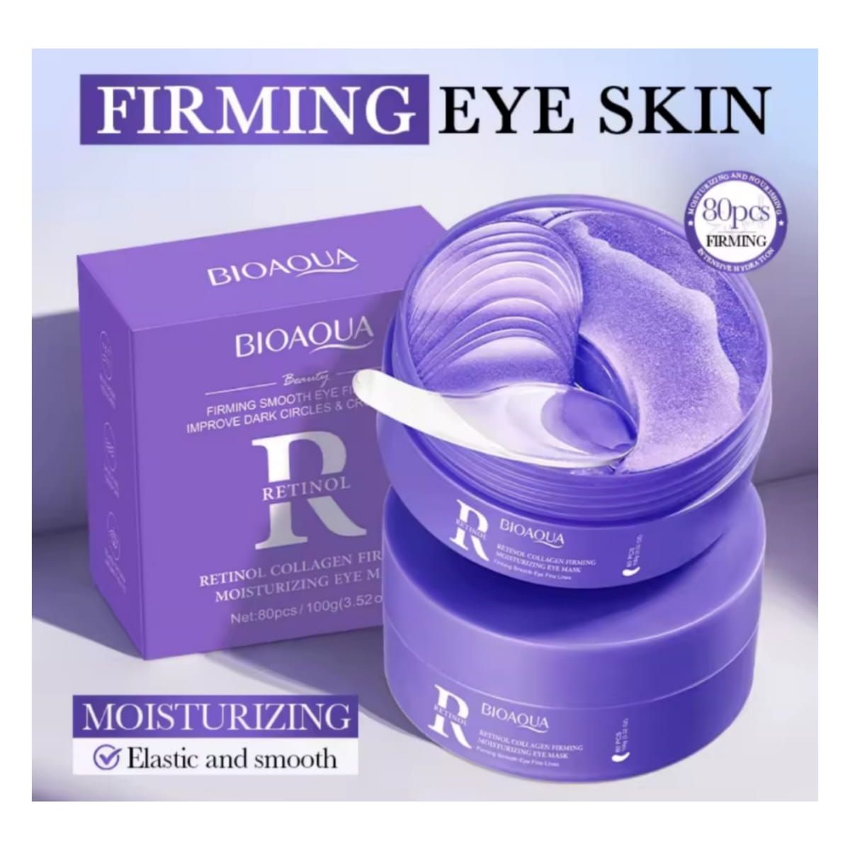 GENERICO - 80 Parches Hidrogel Contorno Ojos Retinol y Colageno Antiedad