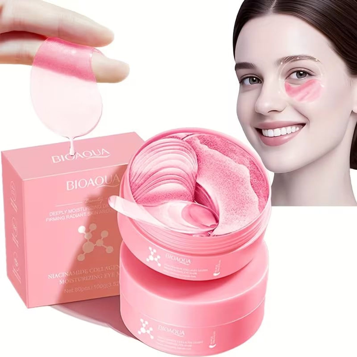 GENERICO - 80 Parches Hidrogel Contorno Ojos Retinol Niacinamida Elimina Ojeras