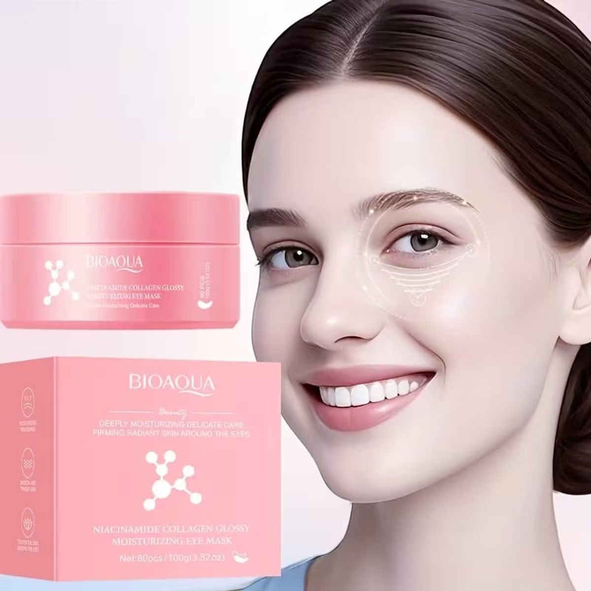 GENERICO - 80 Parches Hidrogel Contorno Ojos Retinol Niacinamida Elimina Ojeras