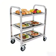 MOONCORE - Carro Servicio Inox 3 Niveles Cocina Resto Hotel Multiuso