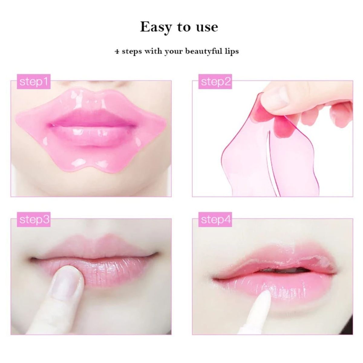 GENERICO - Set 10 Parches de Colágeno para Labios - Labios Hidratados y Con Volumen