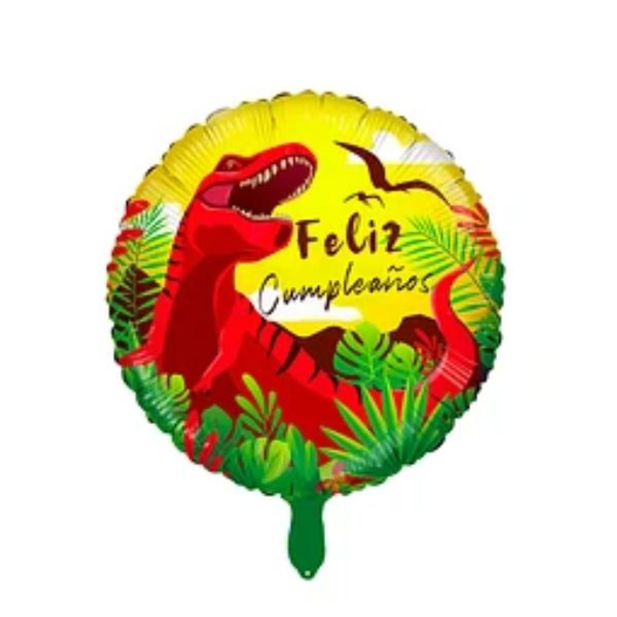 GENERICO - Globo metalico dinosaurio feliz cumpleaños 45cm