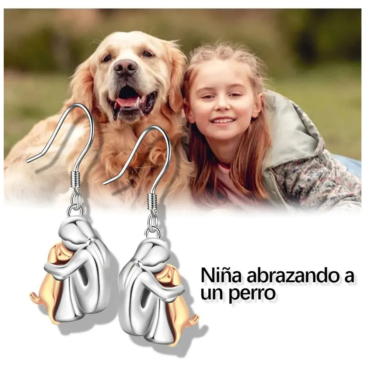 GENERICO - Aros Mujer Perro Pendientes Bañado en plata Mascota Joya Regalo