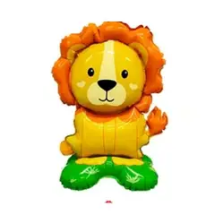 GENERICO - Globo metalico leon con base 40x60cm