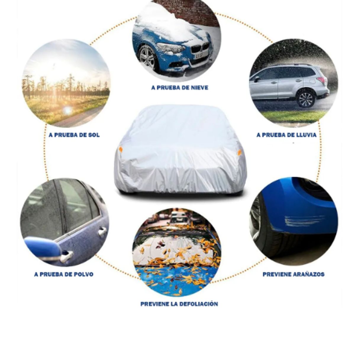 GENERICO - Carpa Funda Para Autos Protector Toldo Multiusos Impermeable L