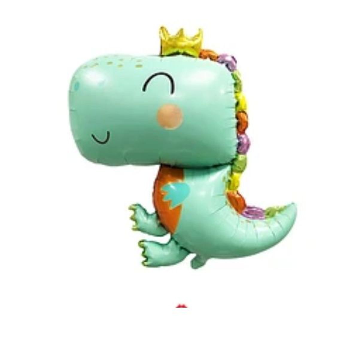 GENERICO - Globo metálico dinosaurio con corona 74x90cm