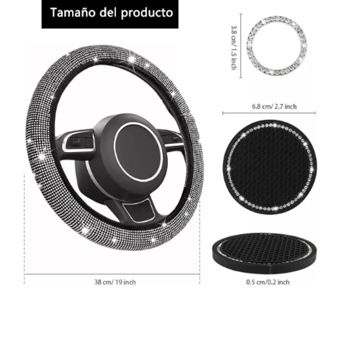 GENERICO - Funda Protector Cubre Volantes Universal Diamante Mujer Set