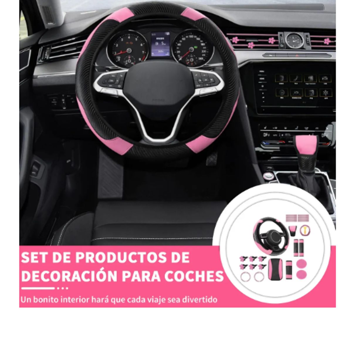 GENERICO - Funda Para Volante Mujer Protector Carro Auto Universal Kit