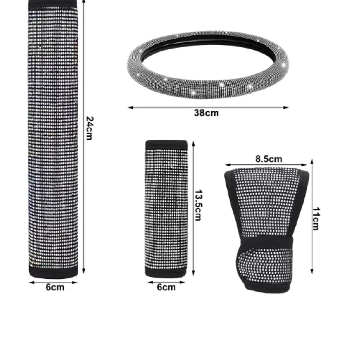 GENERICO - Decoración Coche Para Mujer Funda Volante Diamante 5pcs