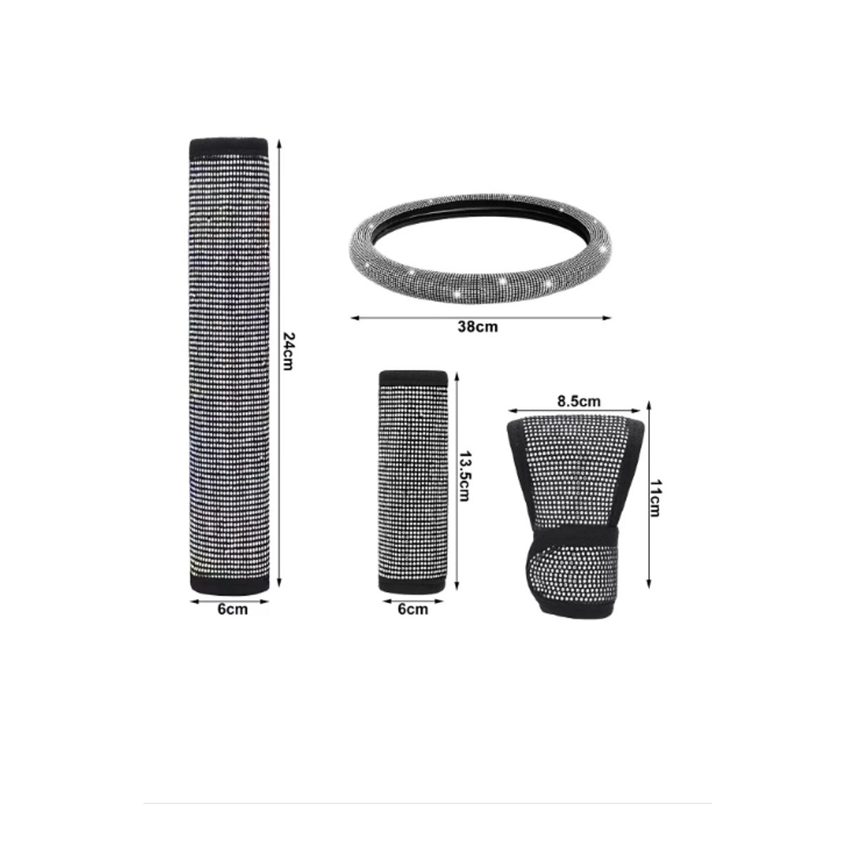 GENERICO - Decoración Coche Para Mujer Funda Volante Diamante 5pcs