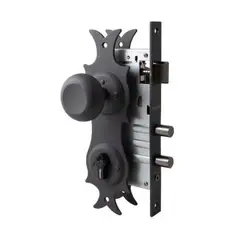 OISTER - Cerradura Empotrable Tolten Colonial - Puerta Principal Llave 3 Llaves Color Negro