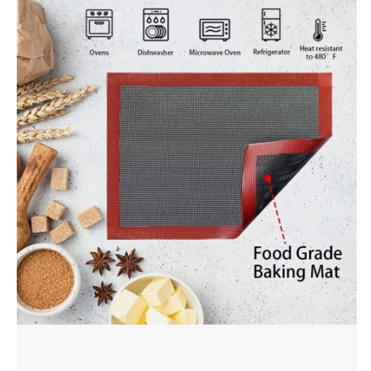 GENERICO - Pack 2 Lamina De Silicona Tapete Horno Microperforado