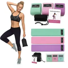 MOVI - Bandas de Elasticas para piernas y glúteos, tela antideslizante, 3 niveles