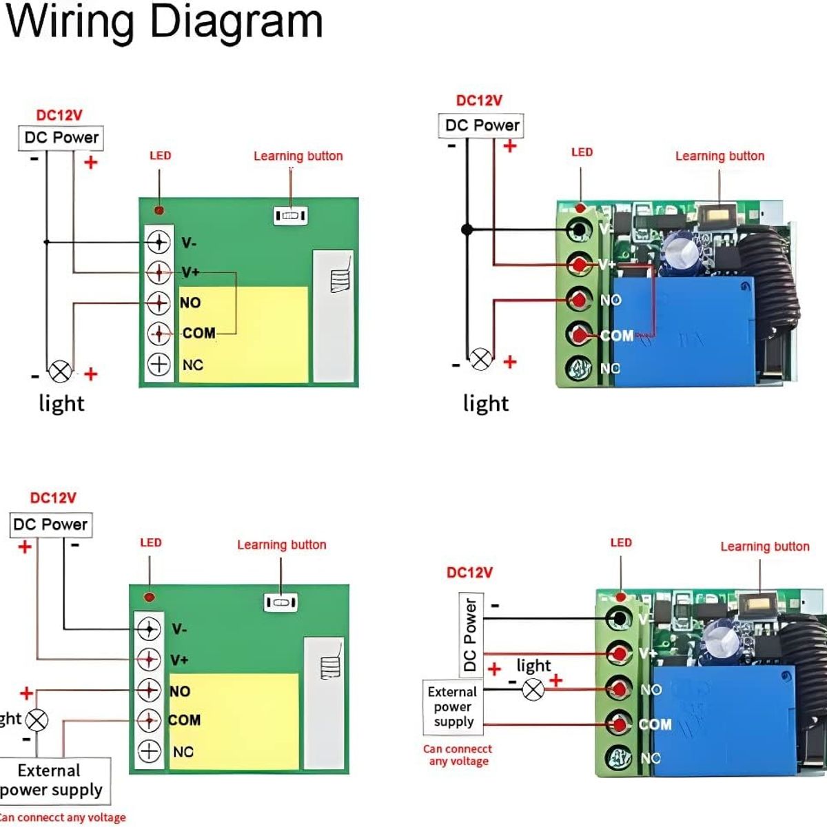 KUANGYE - Módulo Rf 1 Relé Inalámbrico + 2 Control Remoto 12v 433mhz.