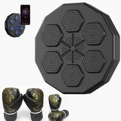 KINDA NICE - Maquina Boxeo Musical Bluetoo Para Kit Deporte Con Guantes 40x40cm Negro