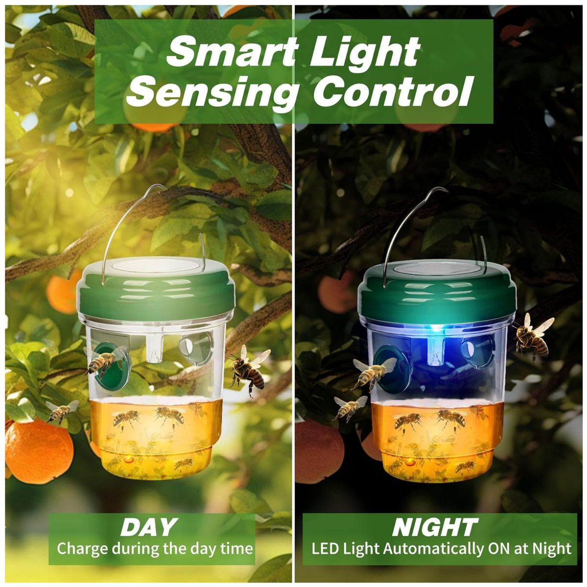 KUANGYE - Trampa Solar Led Para Avispas Y Mosquitos, Abejas
