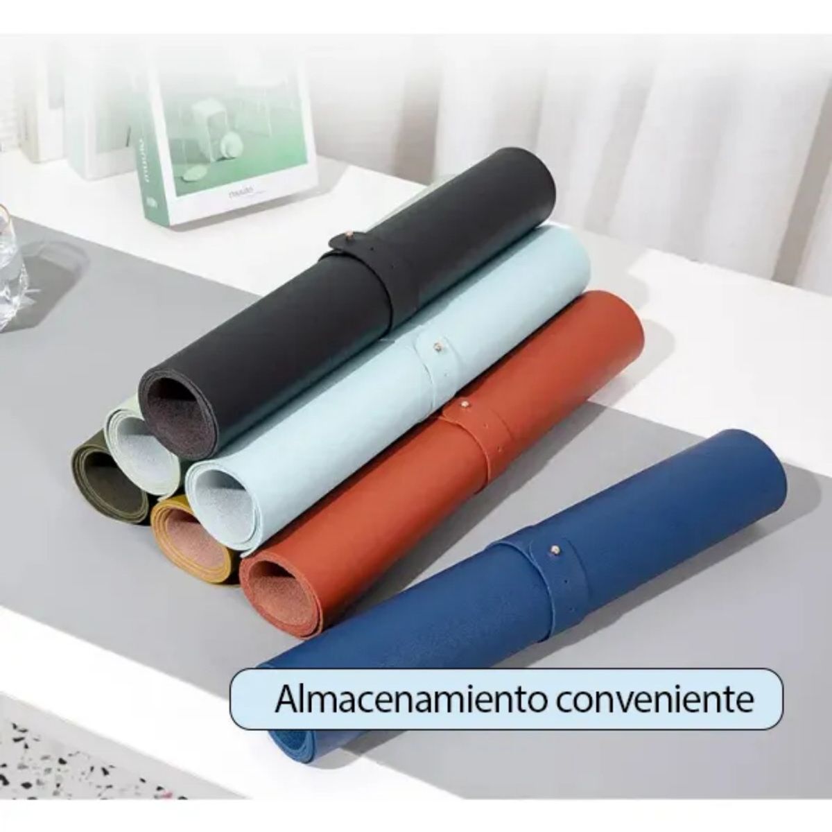 GENERICO - Mouse Pad Cubierta Tapete Escritorio Extra Grande 80x40cm Azul Claro Cuero