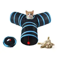 GENERICO - Divertido Tunel Plegable Gato 3 Vías D Juego Mascotas 3 Way