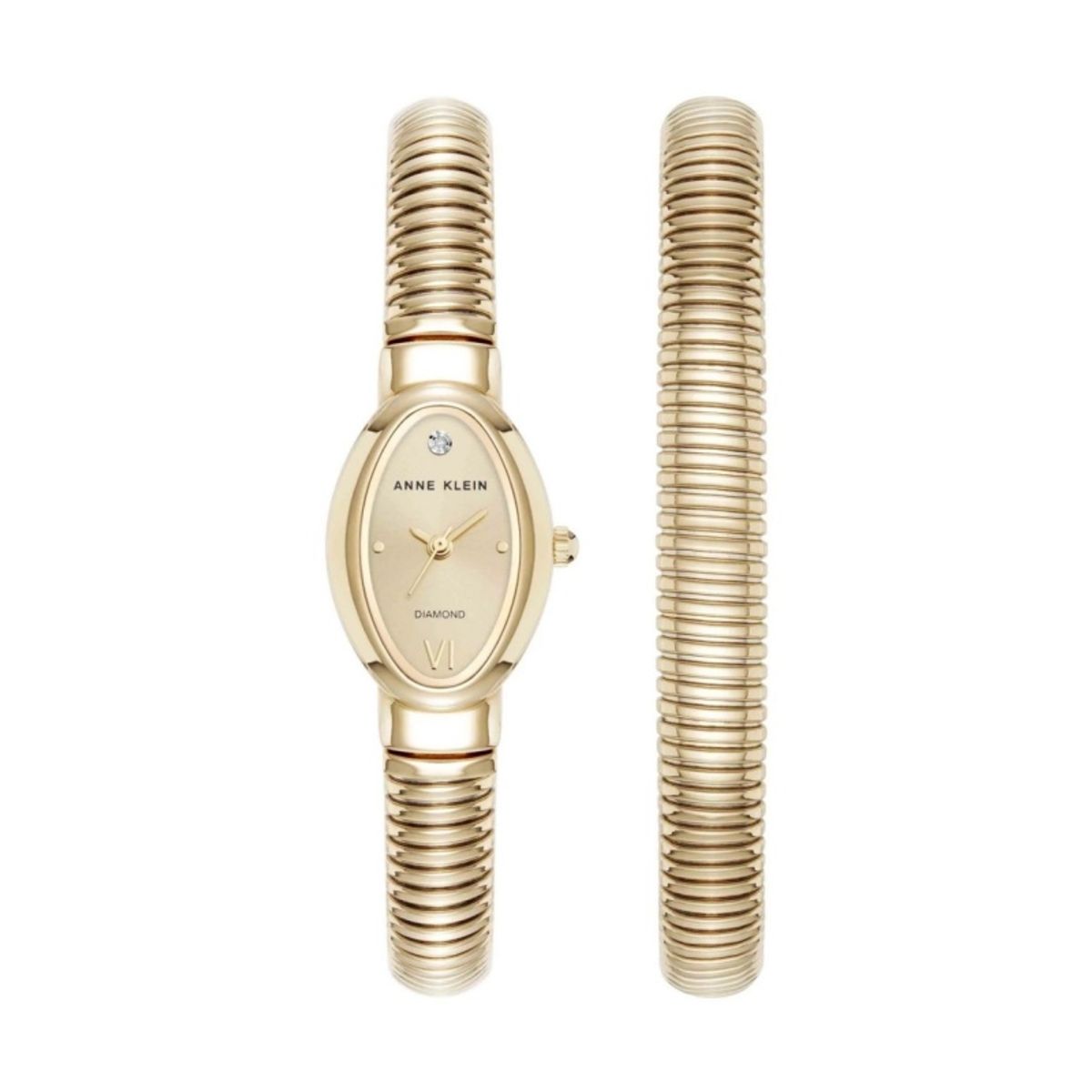 ANNE KLEIN - Anne Klein AK-5178GPST Reloj Ovalado Dorado con Brazalete