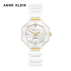 ANNE KLEIN - Set de Reloj Tipo Anillo y Pulsera Anne Klein, Acero Inoxidable, Esfera Nácar, Elegancia de Lujo