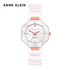 ANNE KLEIN - Set de Reloj Tipo Anillo y Pulsera Anne Klein, Acero Inoxidable, Esfera Nácar, Elegancia de Lujo