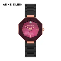 ANNE KLEIN - Set de Reloj Tipo Anillo y Pulsera Anne Klein, Acero Inoxidable, Esfera Nácar, Elegancia de Lujo