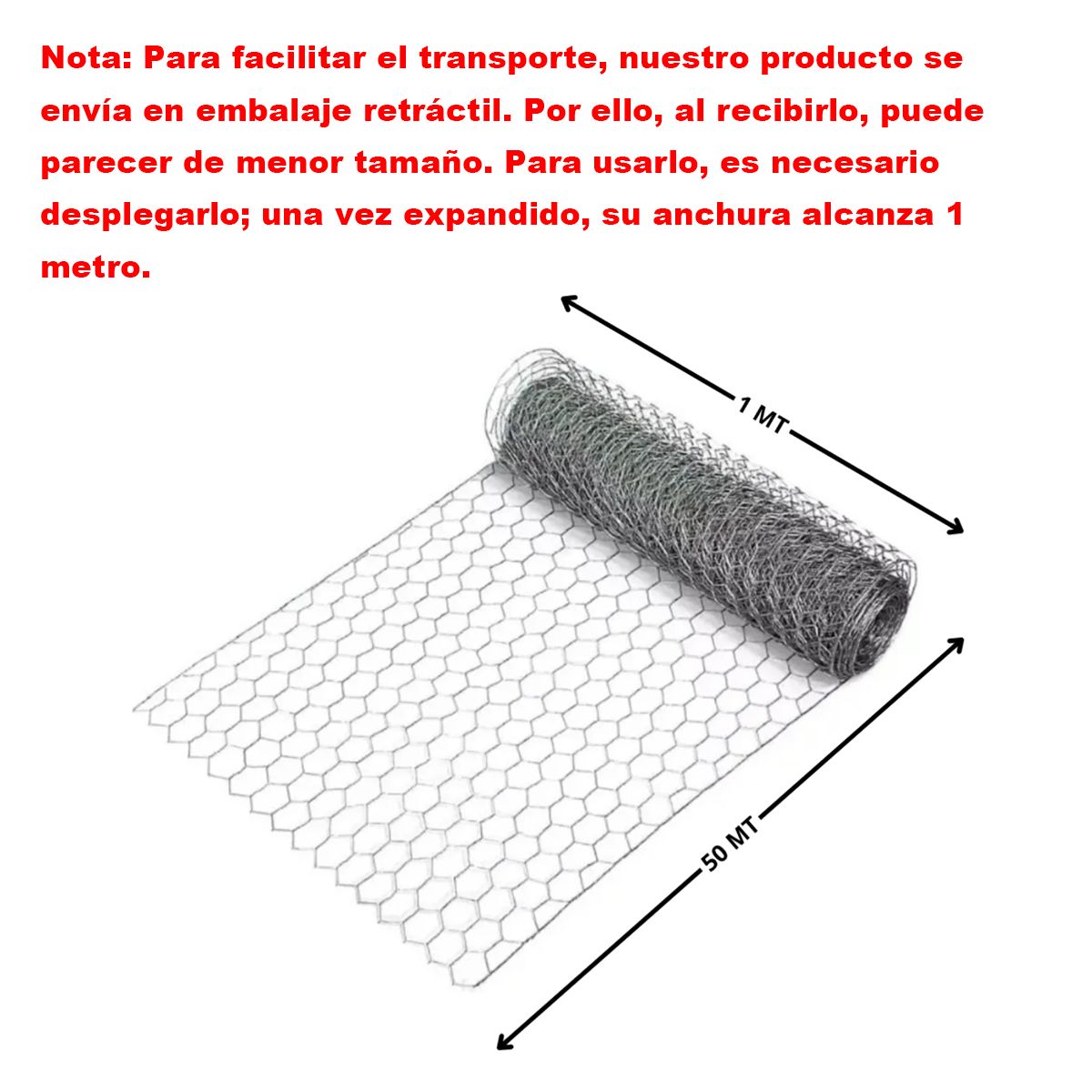 KINDA NICE - Malla Hexagonal 1x50m Para Decoración, Cerramiento Y Jardín Negro