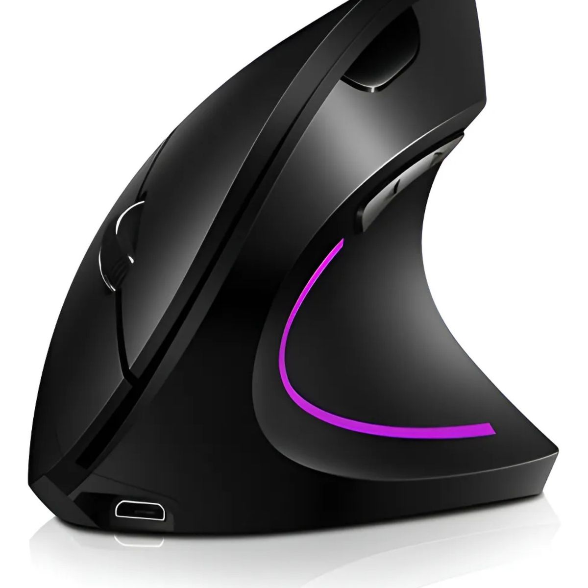 GENERICO - Ratón Vertical Inalámbrico 24g Recargable X Usb Ergonómico Color Negro