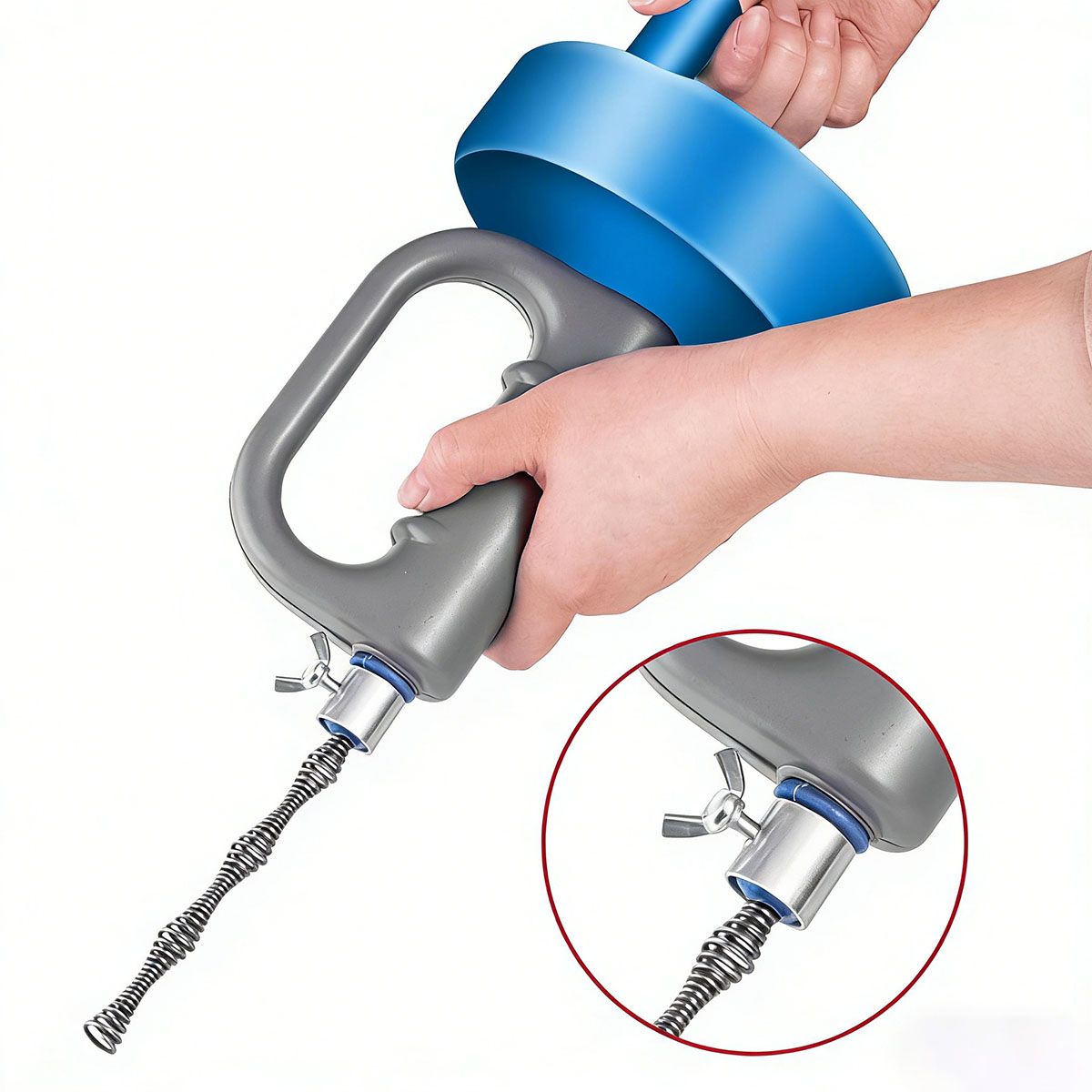 GENERICO - Desatascador Tuberías Con Ventosa, Cable 10 M Y Guantes