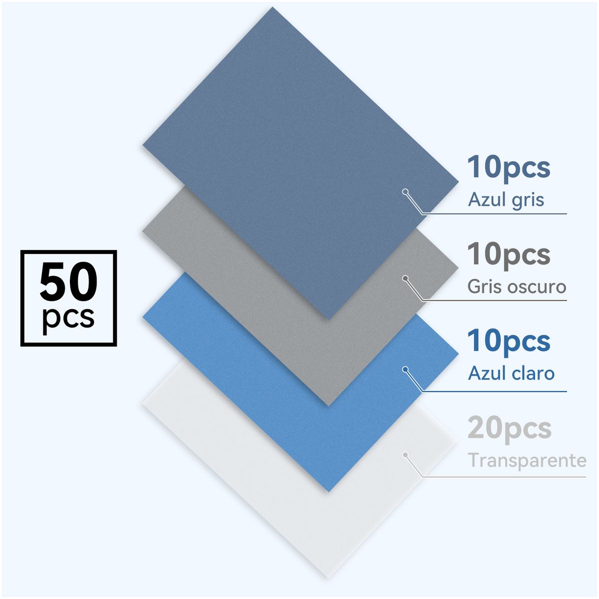 VIDITA - 50 Micas Encuadernacion Gofradas Carta Para Anillar Encuadernar