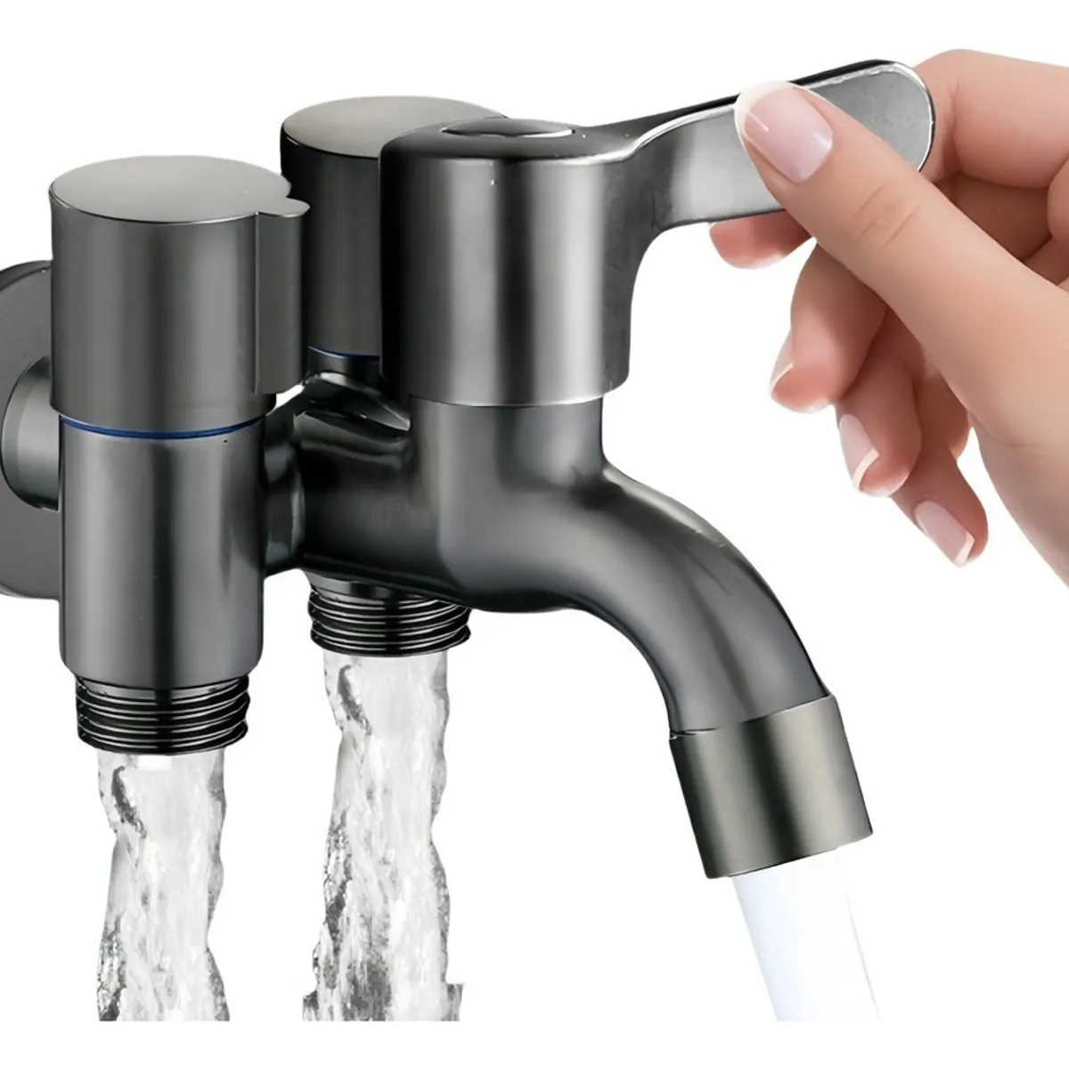 VIDA BUENAS - Llave Grifo 3 Salidas Simultáneas Lavadora Lavadero Jardín