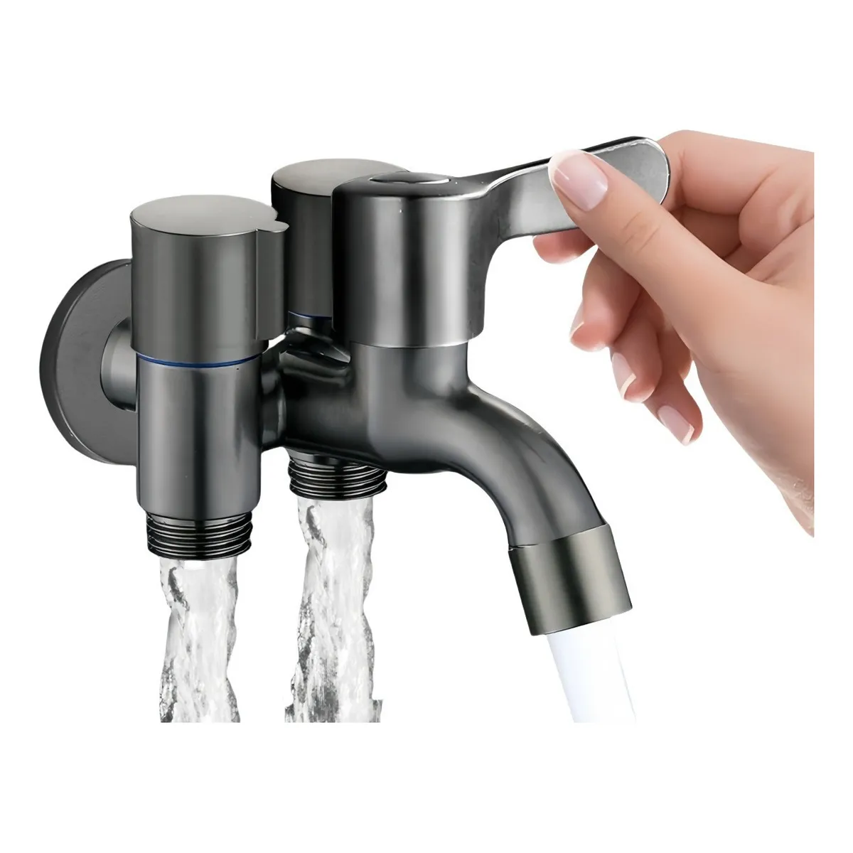 VIDA BUENAS - Llave Grifo 3 Salidas Simultáneas Lavadora Lavadero Jardín