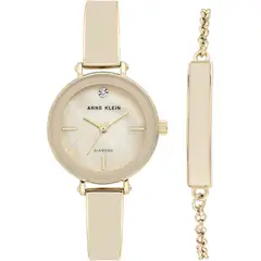 ANNE KLEIN - Set de Reloj y Pulsera Anne Klein, Acero Inoxidable, Esfera Nácar, Elegancia de Lujo