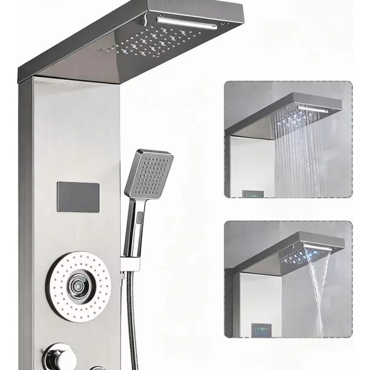 U BUY - Llave Monomando Columna Tina Ducha Moderna Negra
