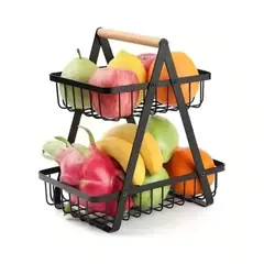 GENERICO - Cesta Organizador Multiuso 2 Niveles Fruta Soporte Portatil.