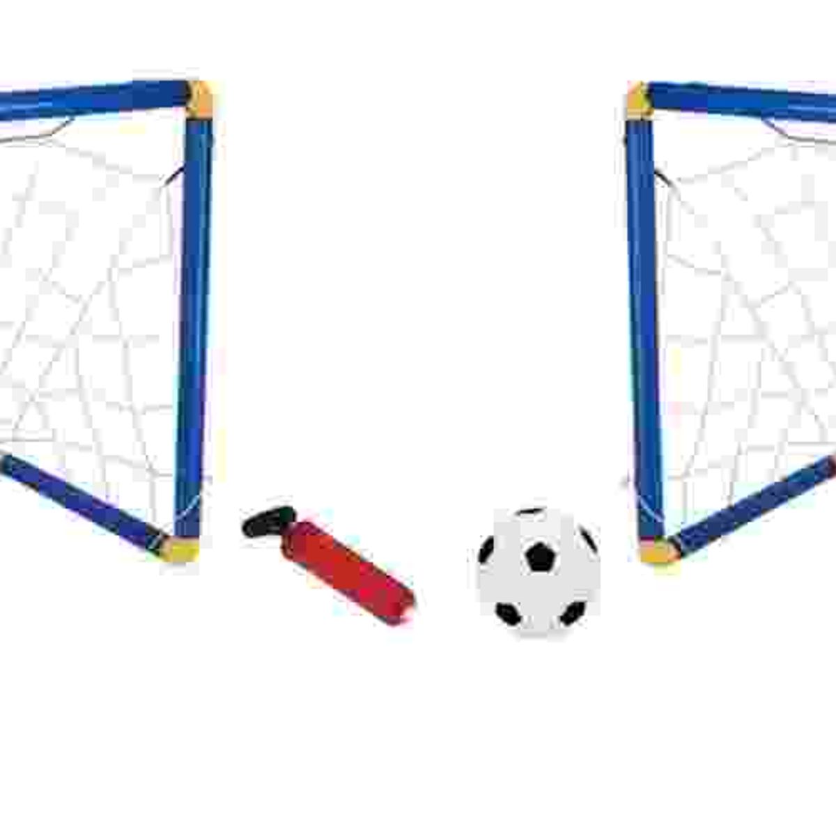 GENERICO - Set 2 Arcos De Fútbol + Balón Y Bombín Juegos Exterior Niños