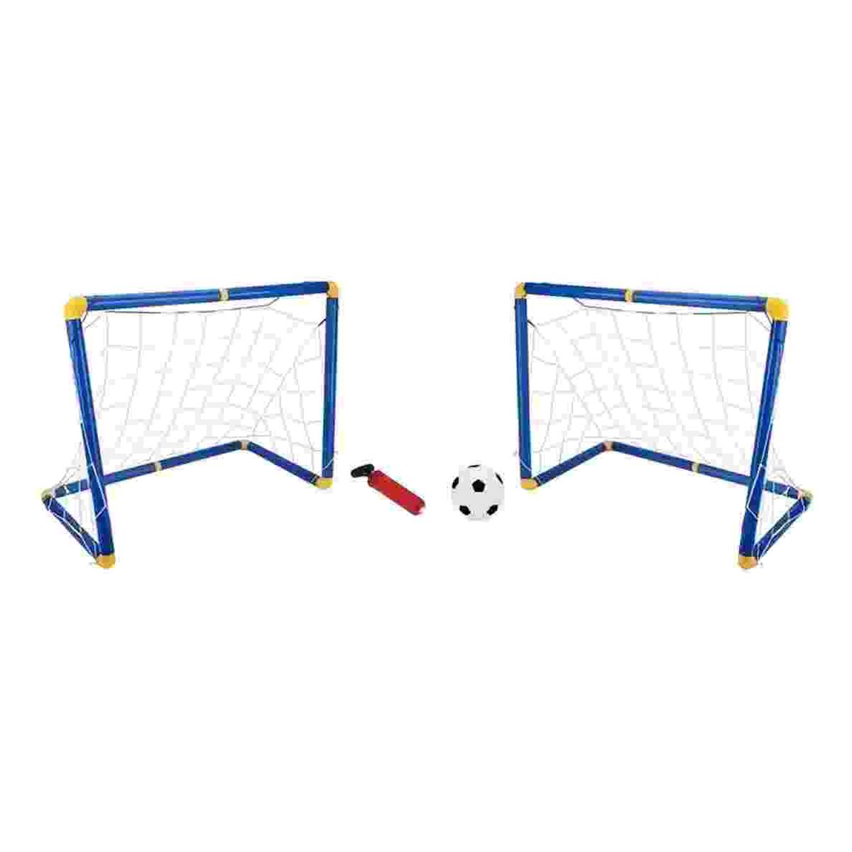 GENERICO - Set 2 Arcos De Fútbol + Balón Y Bombín Juegos Exterior Niños