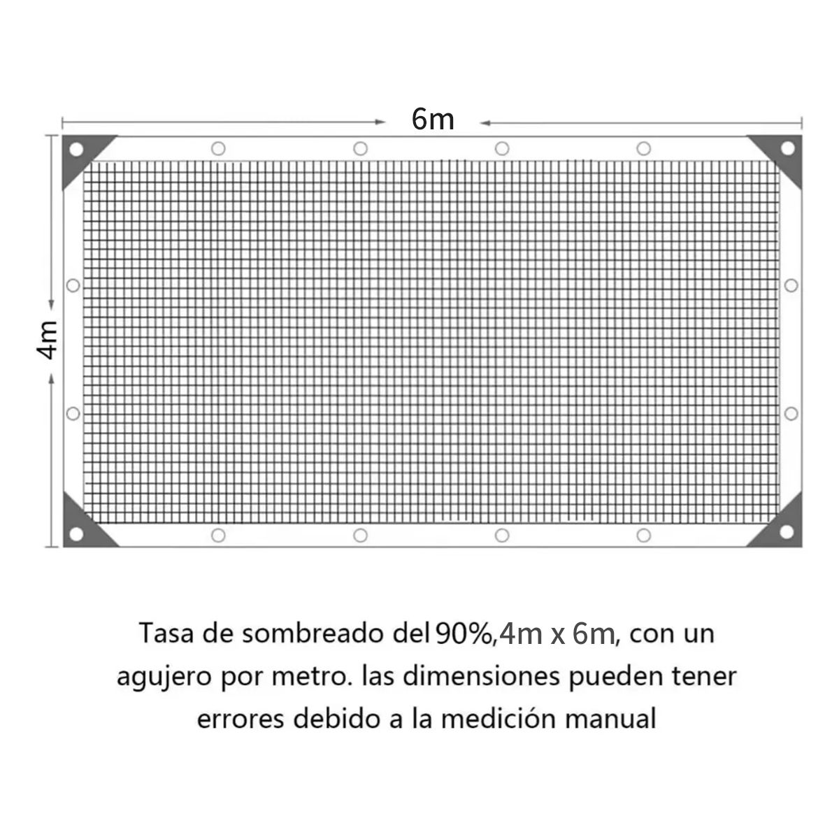 ATURE - Malla Sombra Para Jardin 95% Raschel Beige De 4mx6m