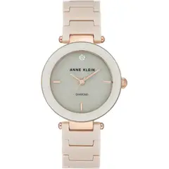 ANNE KLEIN - Set de Reloj Tipo Anillo y Pulsera Anne Klein, Acero Inoxidable, Esfera Nácar, Elegancia de Lujo