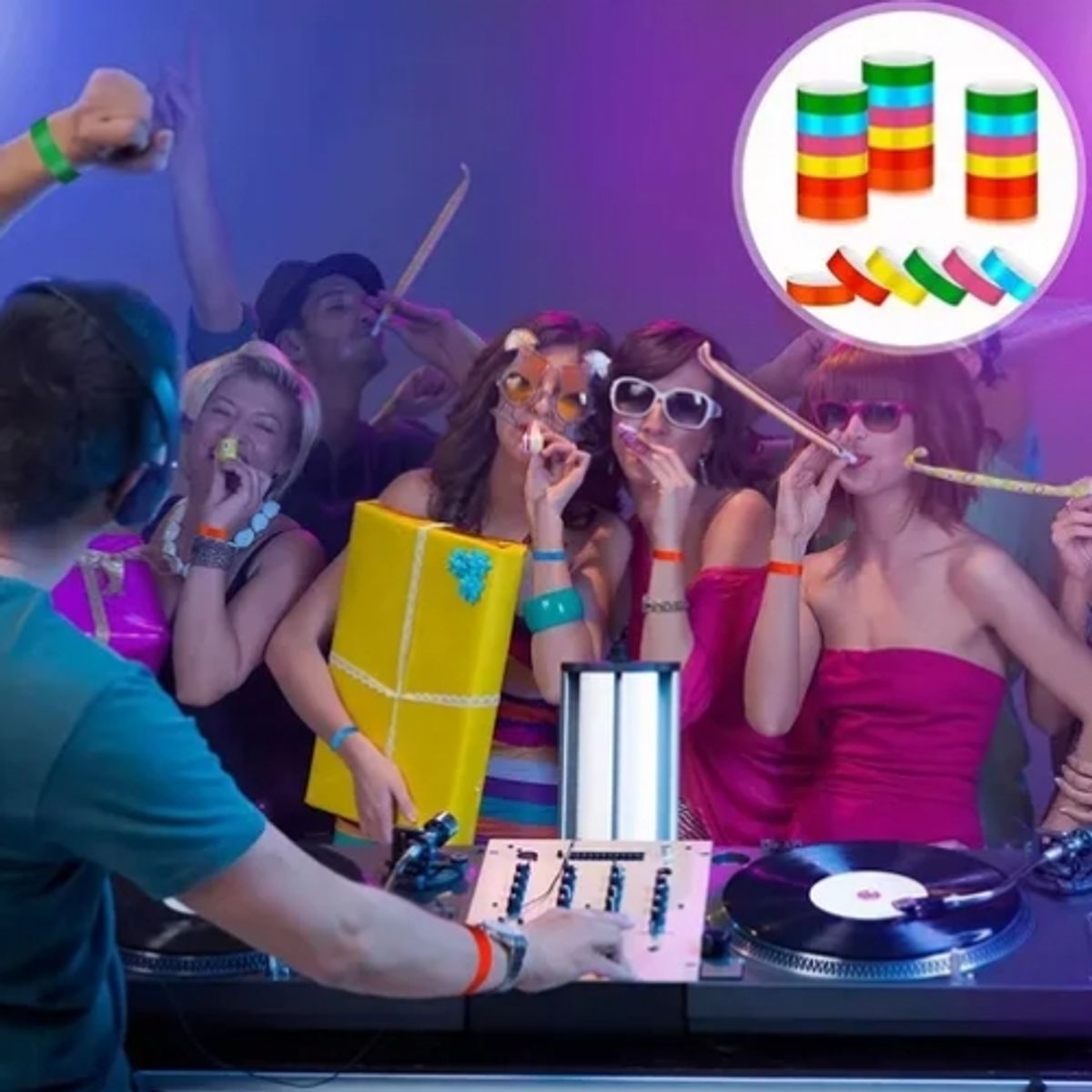 GENERICO - 600 Un Pulseras De Papel 6 Colores De Eventos Fiestas